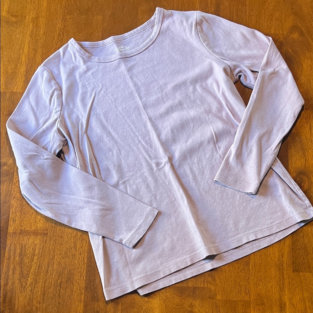 St. John's Bay 100% Cotton Lavender Long Sleeve Tee Size Petite M